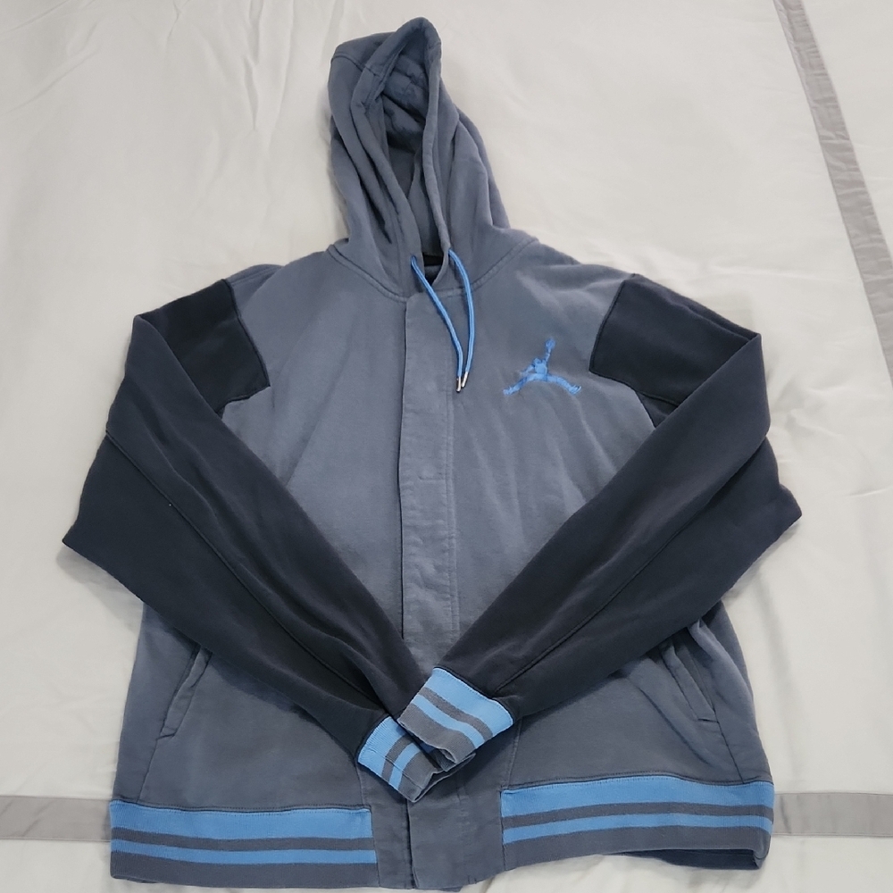 Men's Jordan Blue and Gray Hoodie